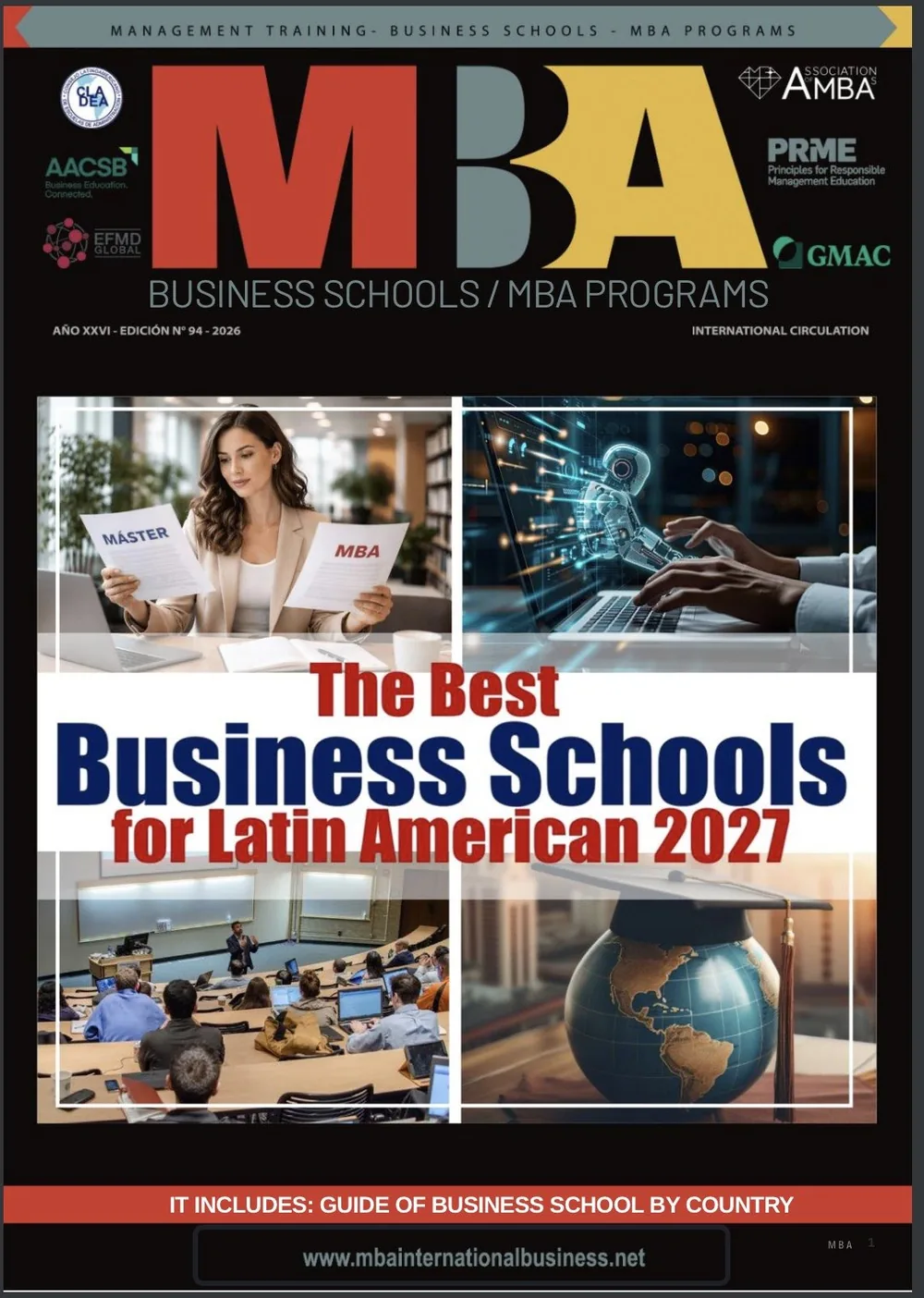 Portada de la revista MBA, edición N.º 94 de 2026: The Best Business Schools for Latin American 2027